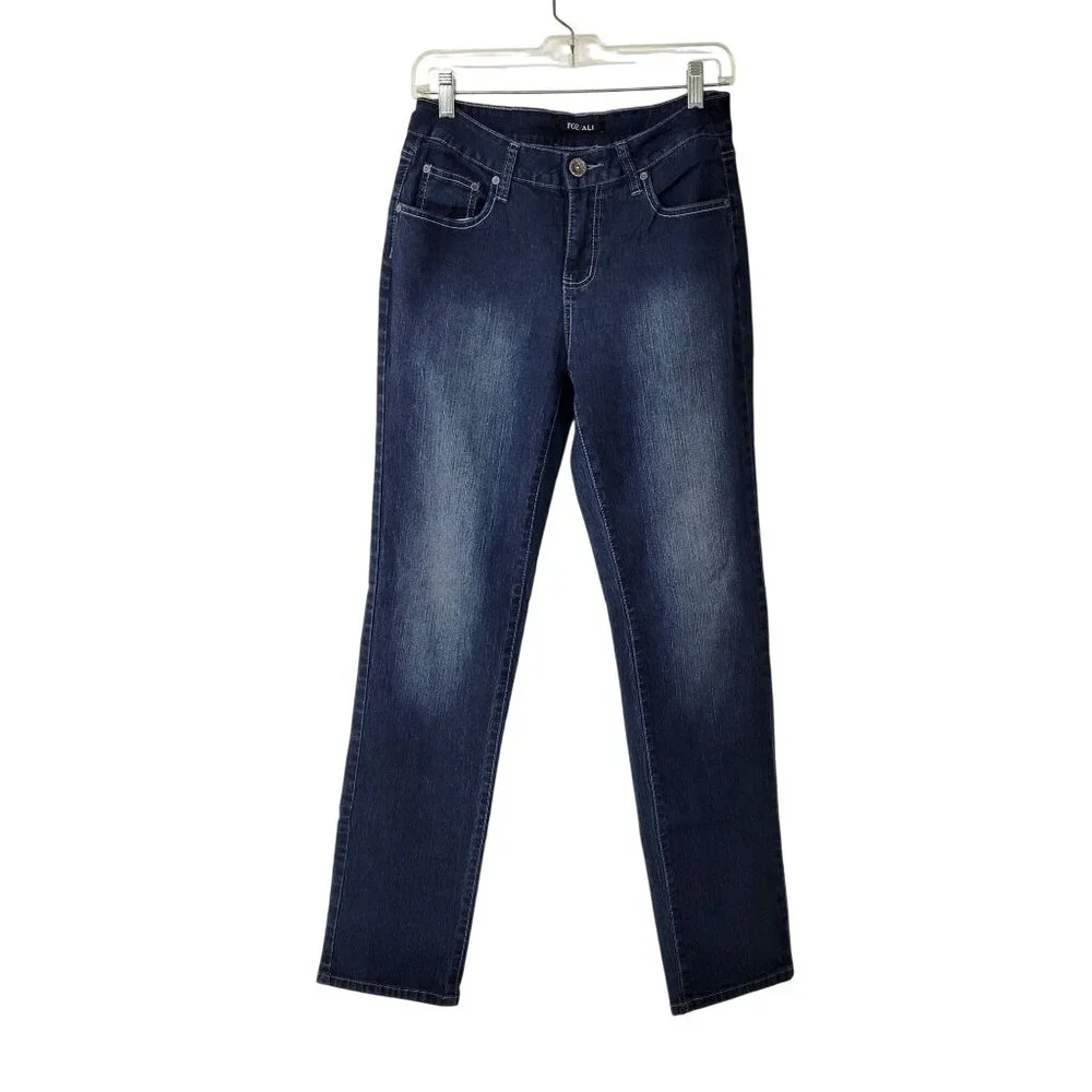 Roz & Ali Embroidered Pocket Straight Leg Jeans - Picture 2 of 4